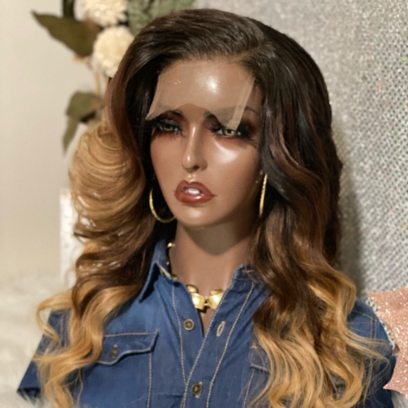 🔥New 26” Sexy Akiriya 4X5 Closure Ombré 💯Brazilian Human Hair Closure Wig🔥 - Picture 2 of 14